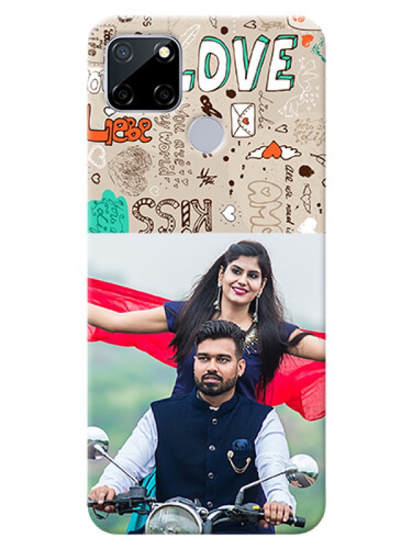 Custom Realme C12 Personalised mobile covers: Love Doodle Pattern 
