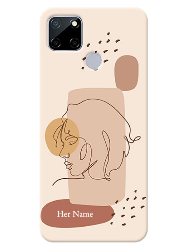 Custom Realme C12 Custom Phone Covers: Calm Woman line art Design