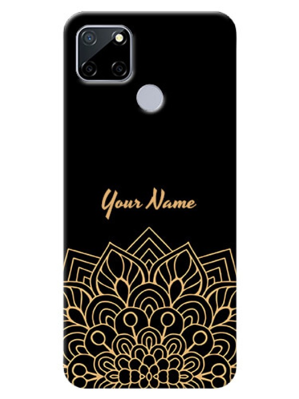 Custom Realme C12 Back Covers: Golden mandala Design