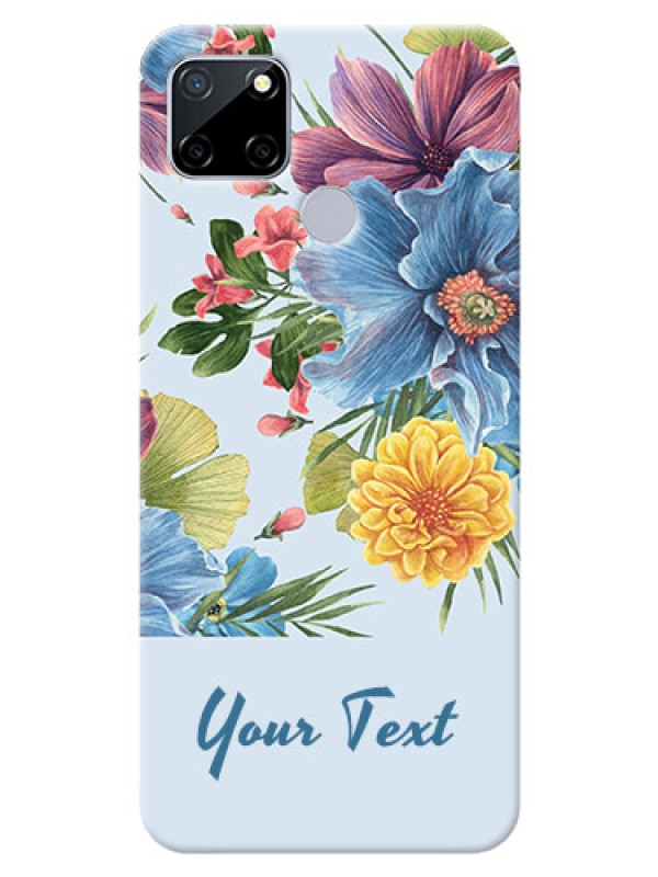 Custom Realme C12 Custom Phone Cases: Stunning Watercolored Flowers Painting Design