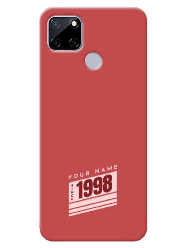 Custom Realme C12 Phone Back Covers: Red custom year of birth Design