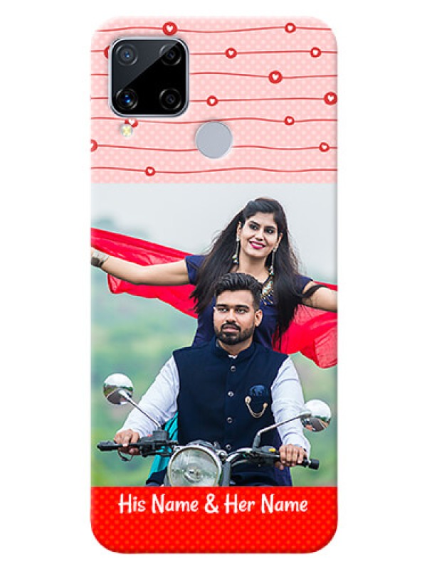 Custom Realme C15 Custom Phone Cases: Red Pattern Case Design