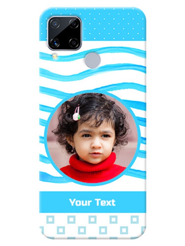 Custom Realme C15 phone back covers: Simple Blue Case Design
