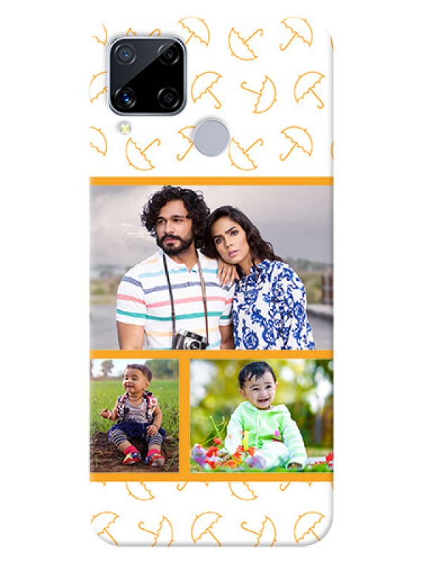 Custom Realme C15 Personalised Phone Cases: Yellow Pattern Design