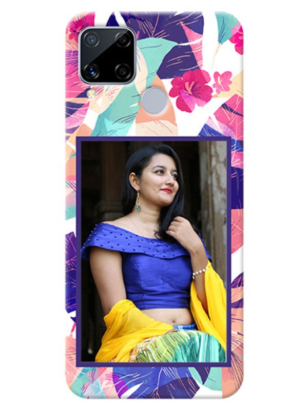 Custom Realme C15 Personalised Phone Cases: Abstract Floral Design