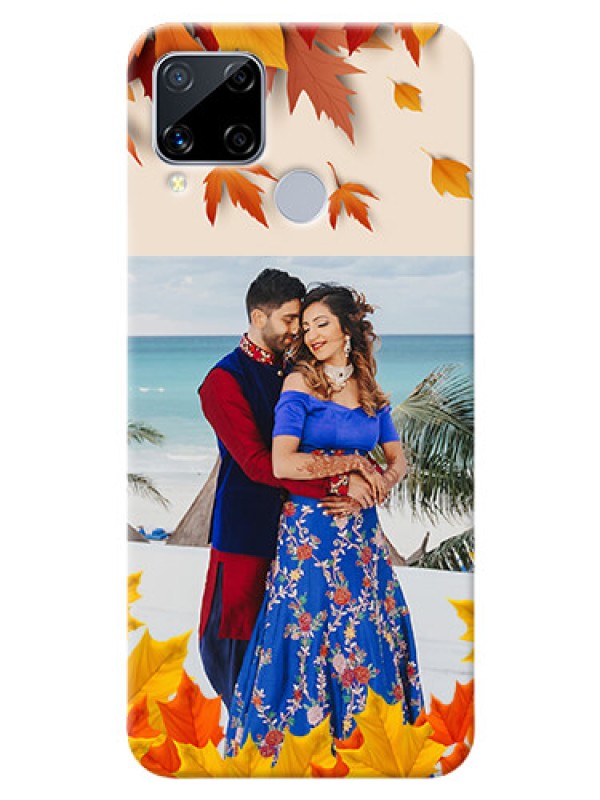 Custom Realme C15 Mobile Phone Cases: Autumn Maple Leaves Design