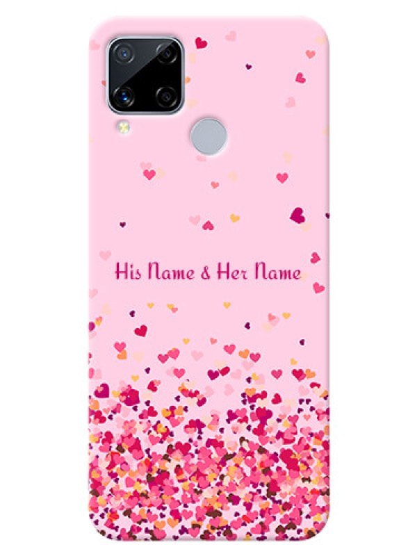 Custom Realme C15 Phone Back Covers: Floating Hearts Design
