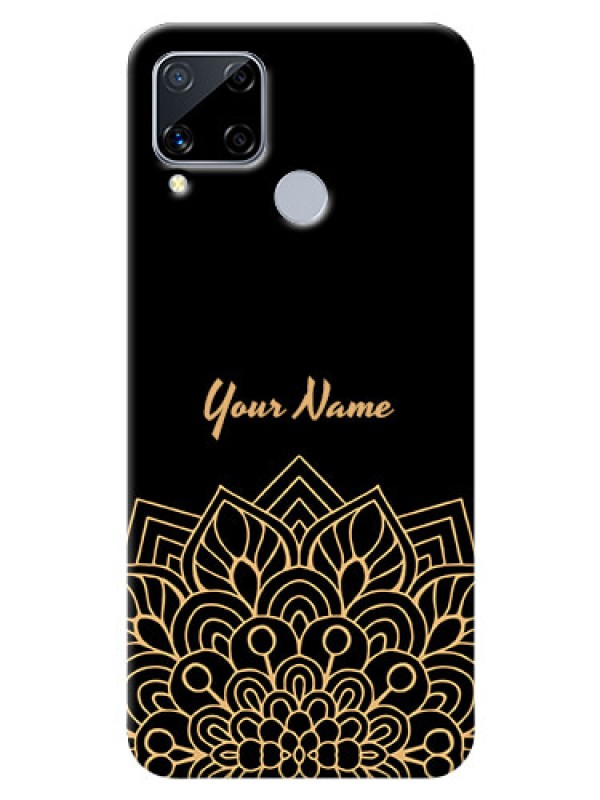 Custom Realme C15 Back Covers: Golden mandala Design
