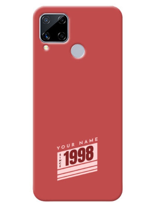 Custom Realme C15 Phone Back Covers: Red custom year of birth Design