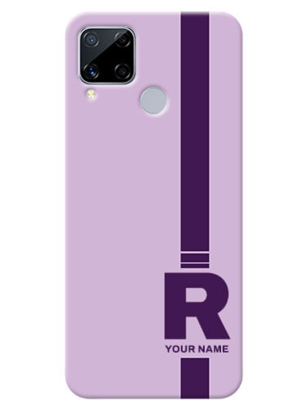 Custom Realme C15 Custom Phone Covers: Simple dual tone stripe with name Design