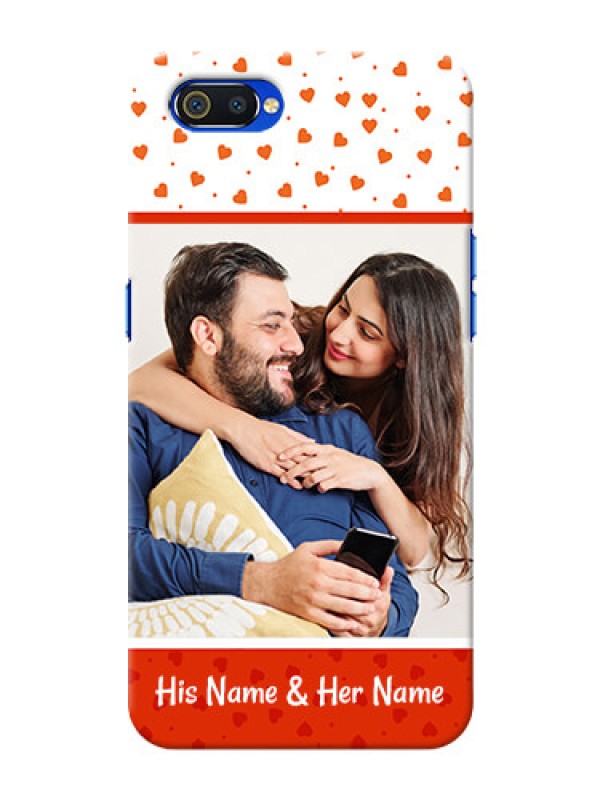 Custom Realme C2 Phone Back Covers: Orange Love Symbol Design