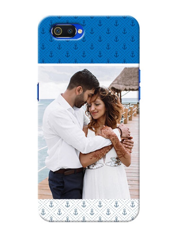 Custom Realme C2 Mobile Phone Covers: Blue Anchors Design