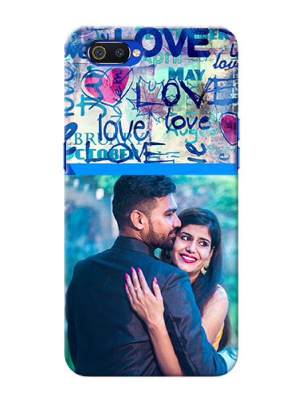Custom Realme C2 Mobile Covers Online: Colorful Love Design