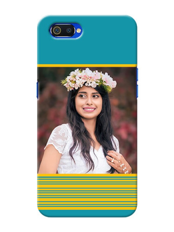 Custom Realme C2 personalized phone covers: Yellow & Blue Design 