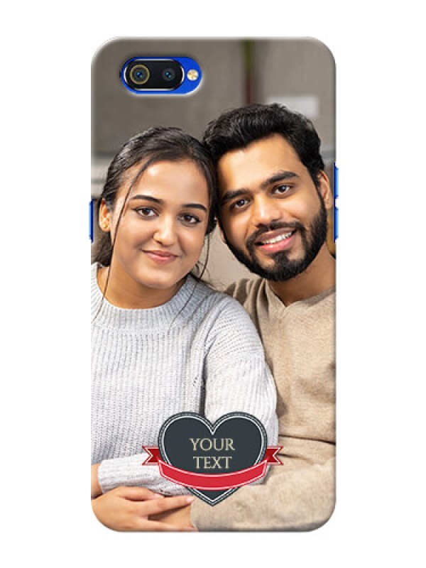 Custom Realme C2 mobile back covers online: Just Married Couple Design