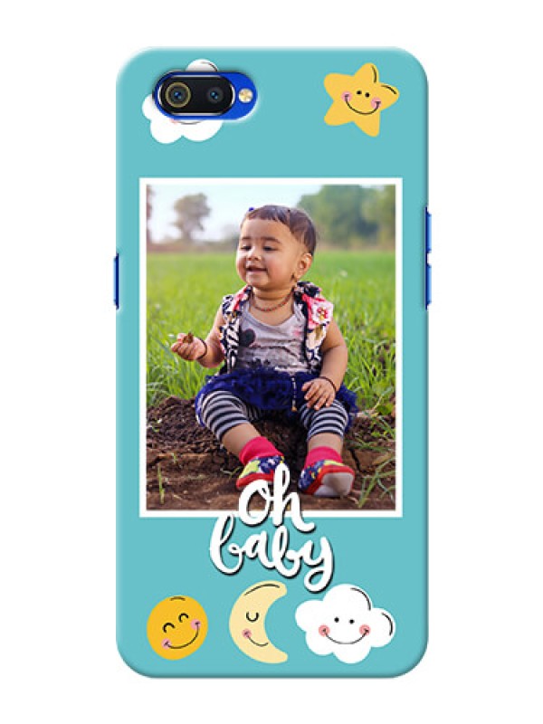 Custom Realme C2 Personalised Phone Cases: Smiley Kids Stars Design