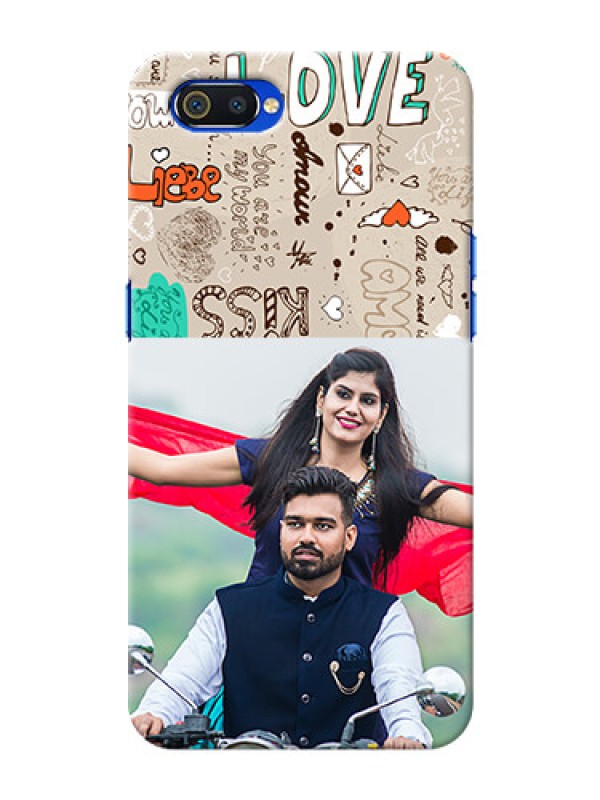 Custom Realme C2 Personalised mobile covers: Love Doodle Pattern 