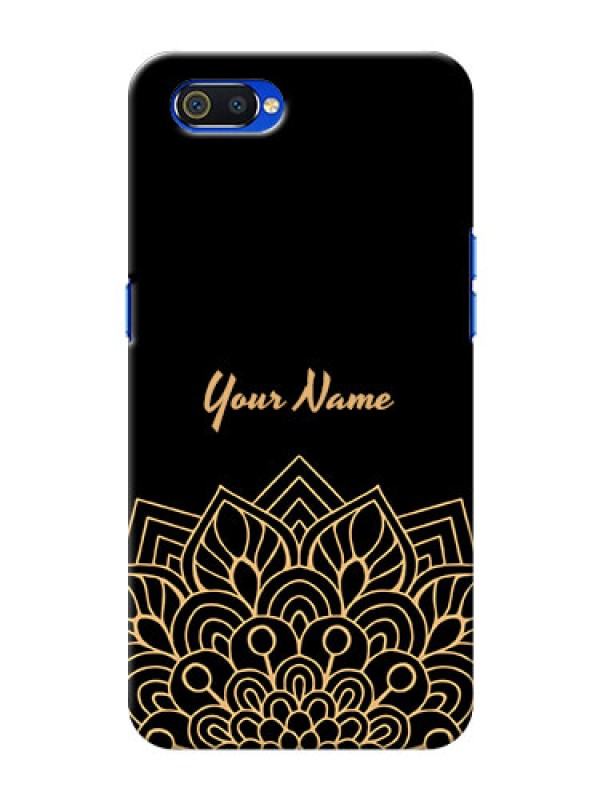 Custom Realme C2 Back Covers: Golden mandala Design