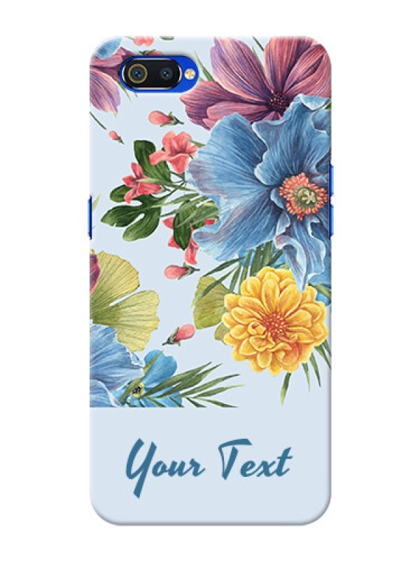 Custom Realme C2 Custom Phone Cases: Stunning Watercolored Flowers Painting Design