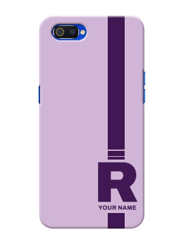 Custom Realme C2 Custom Phone Covers: Simple dual tone stripe with name Design