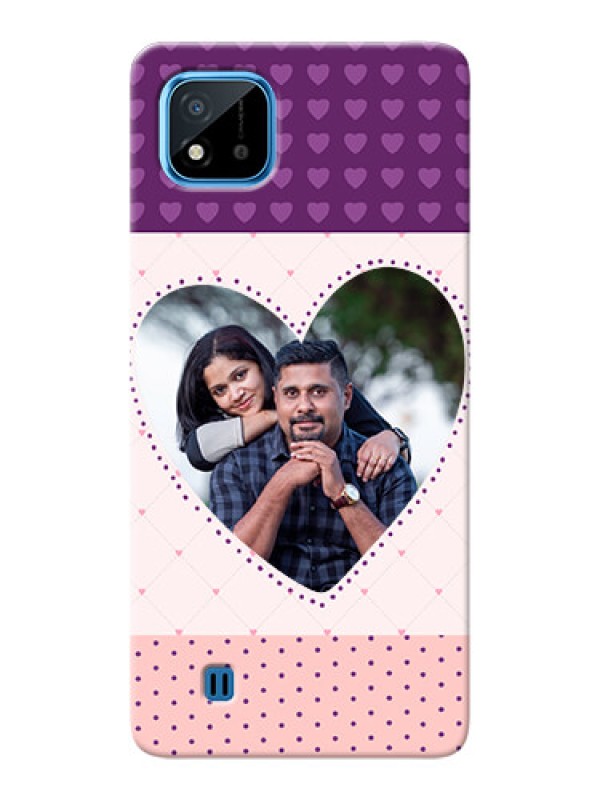 Custom Realme C20 Mobile Back Covers: Violet Love Dots Design
