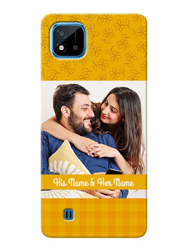 Custom Realme C20 mobile phone covers: Yellow Floral Design