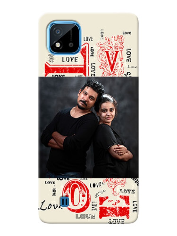 Custom Realme C20 mobile cases online: Trendy Love Design Case