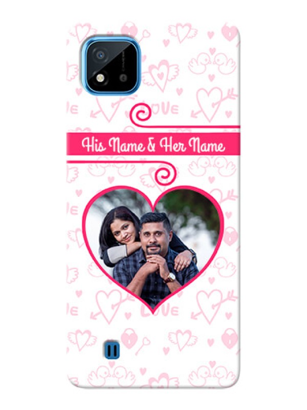 Custom Realme C20 Personalized Phone Cases: Heart Shape Love Design