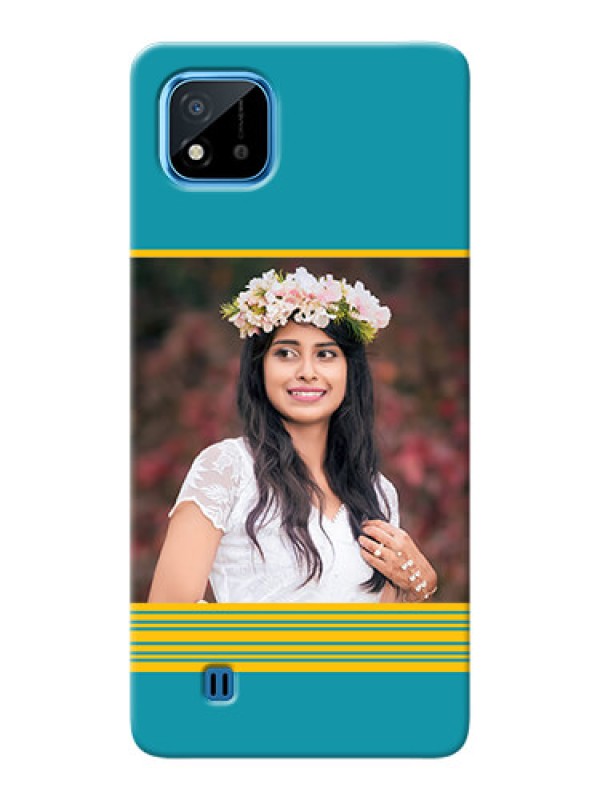 Custom Realme C20 personalized phone covers: Yellow & Blue Design 