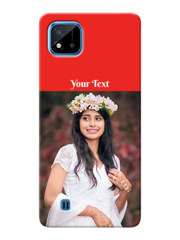 Custom Realme C20 Personalised mobile covers: Simple Red Color Design