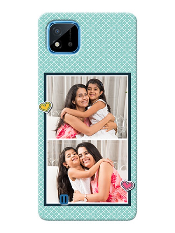 Custom Realme C20 Custom Phone Cases: 2 Image Holder with Pattern Design