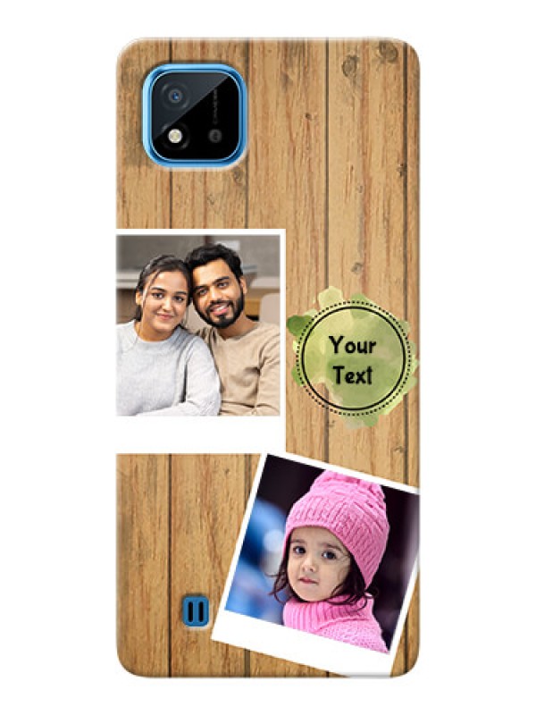 Custom Realme C20 Custom Mobile Phone Covers: Wooden Texture Design