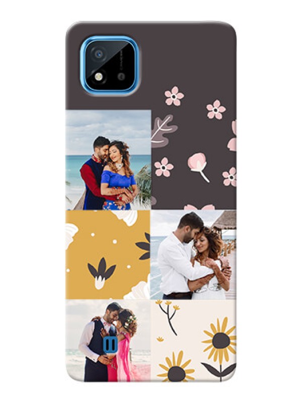 Custom Realme C20 phone cases online: 3 Images with Floral Design