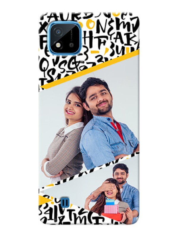 Custom Realme C20 Phone Back Covers: Letters Pattern Design