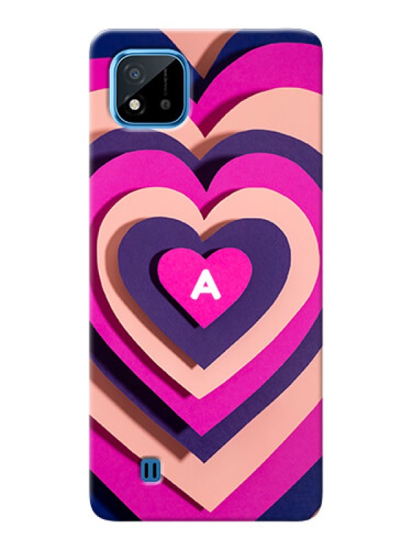 Custom Realme C20 Custom Mobile Case with Cute Heart Pattern Design