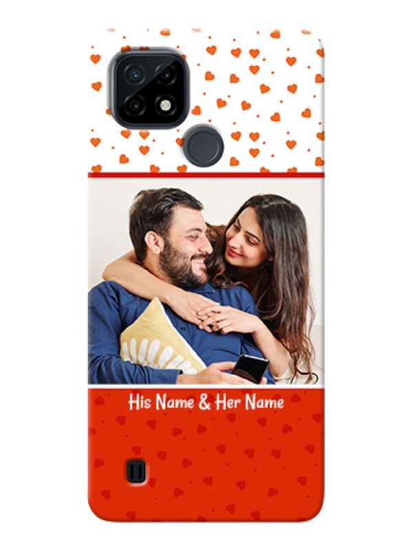 Custom Realme C21 Phone Back Covers: Orange Love Symbol Design