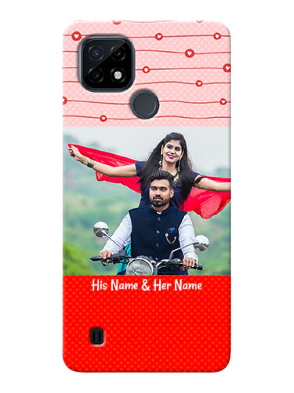 Custom Realme C21 Custom Phone Cases: Red Pattern Case Design