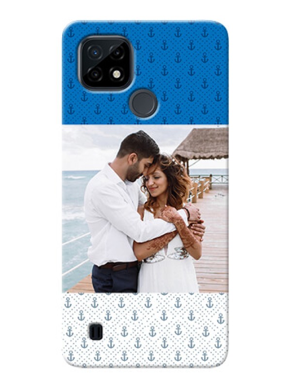 Custom Realme C21 Mobile Phone Covers: Blue Anchors Design