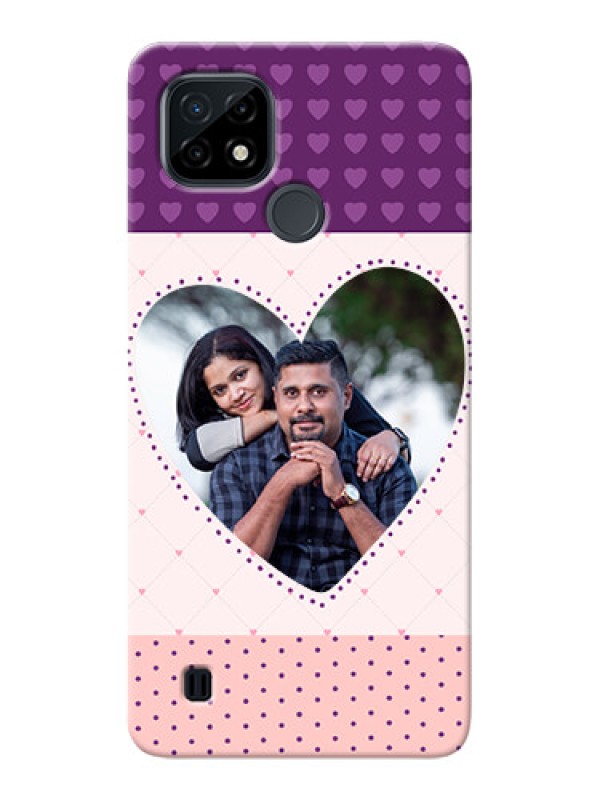 Custom Realme C21 Mobile Back Covers: Violet Love Dots Design