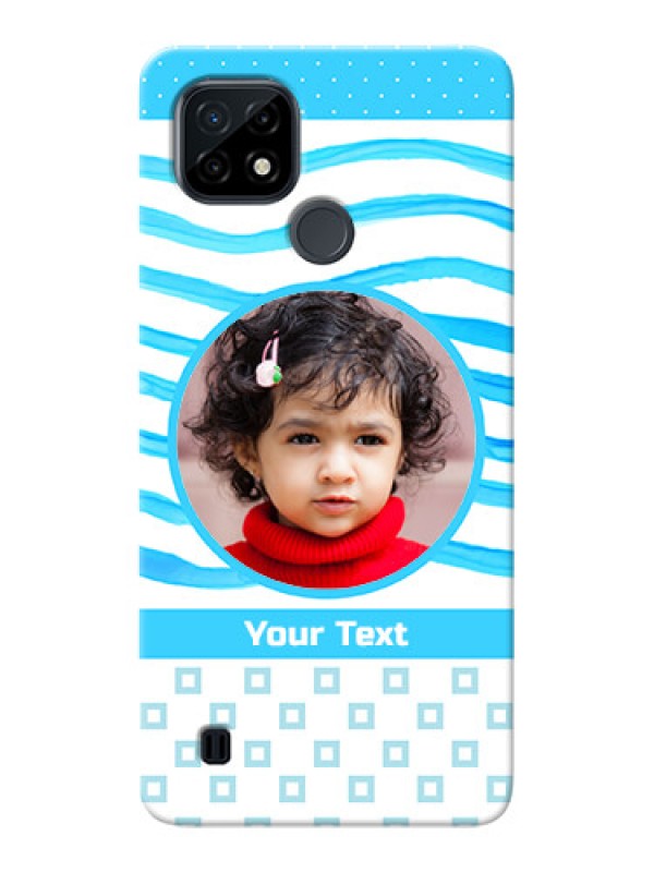 Custom Realme C21 phone back covers: Simple Blue Case Design
