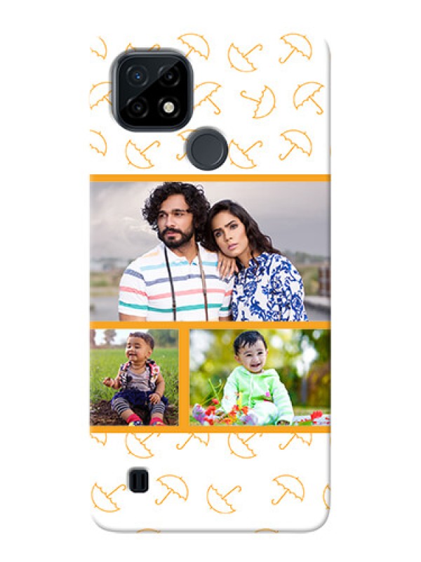 Custom Realme C21 Personalised Phone Cases: Yellow Pattern Design