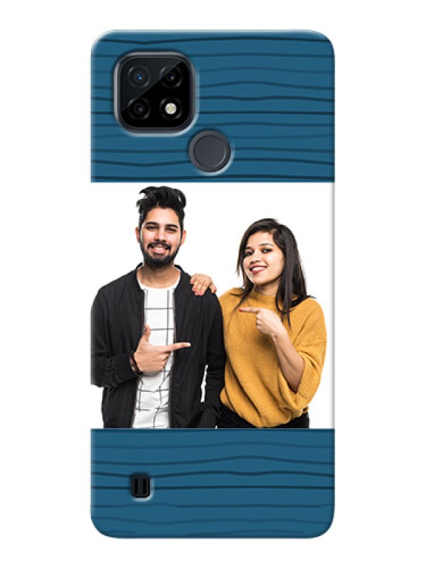 Custom Realme C21 Custom Phone Cases: Blue Pattern Cover Design