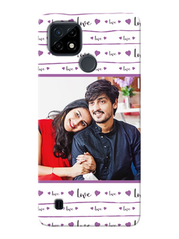 Custom Realme C21 Mobile Back Covers: Couples Heart Design