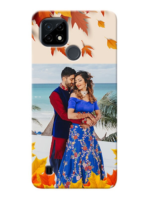 Custom Realme C21 Mobile Phone Cases: Autumn Maple Leaves Design