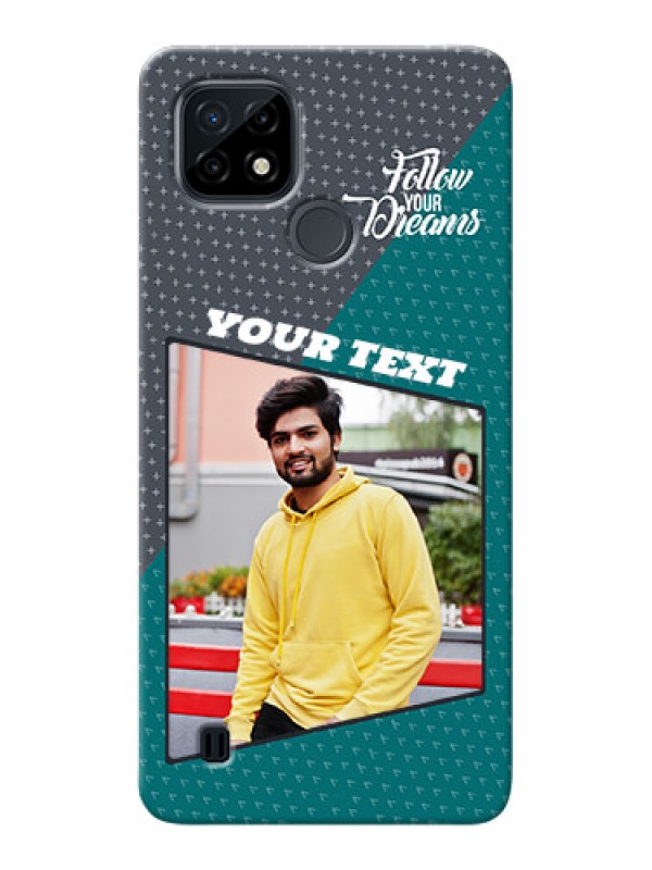 Custom Realme C21 Back Covers: Background Pattern Design with Quote