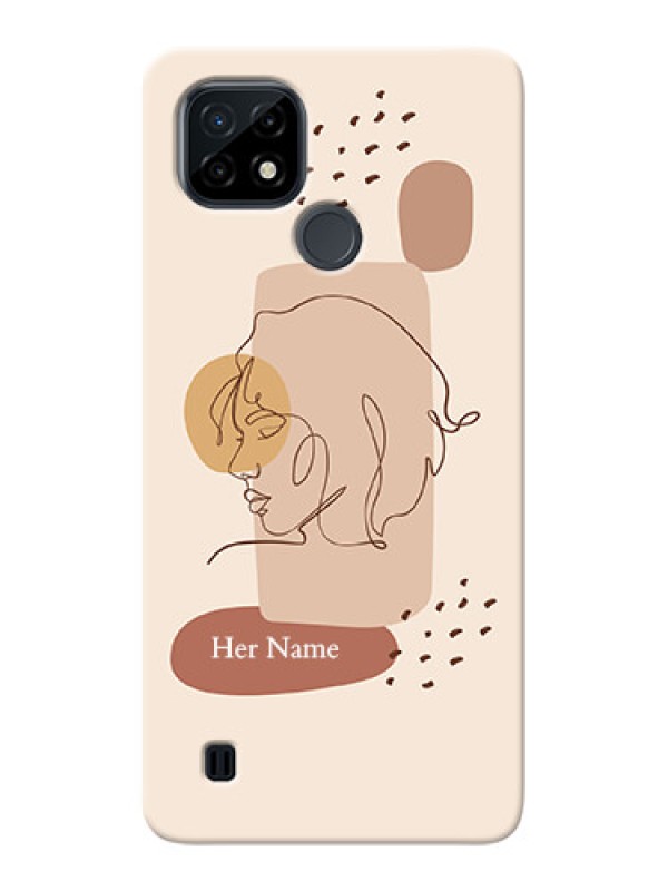 Custom Realme C21 Custom Phone Covers: Calm Woman line art Design