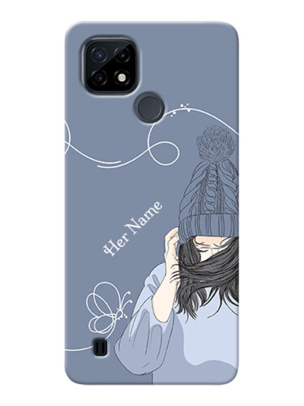 Custom Realme C21 Custom Mobile Case with Girl in winter outfit Design
