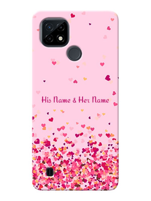Custom Realme C21 Phone Back Covers: Floating Hearts Design