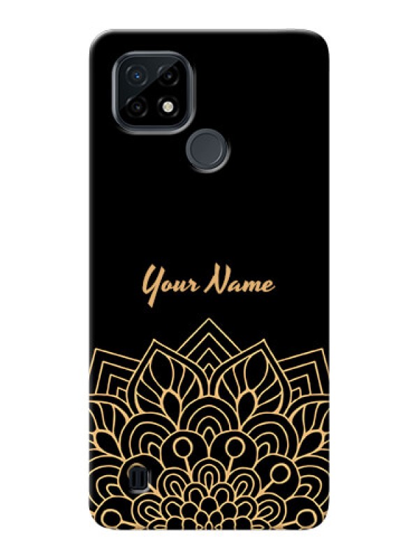 Custom Realme C21 Back Covers: Golden mandala Design