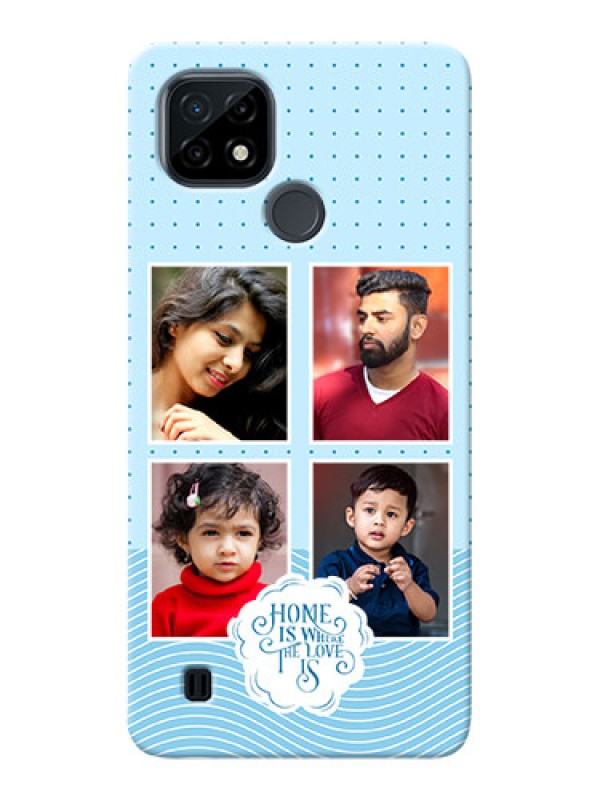 Custom Realme C21 Custom Phone Covers: Cute love quote with 4 pic upload Design